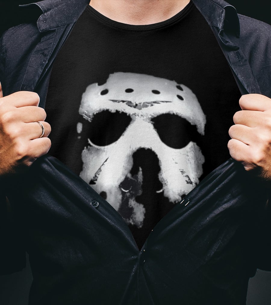 Jason Voorhees Distressed Hockey Mask T-Shirt