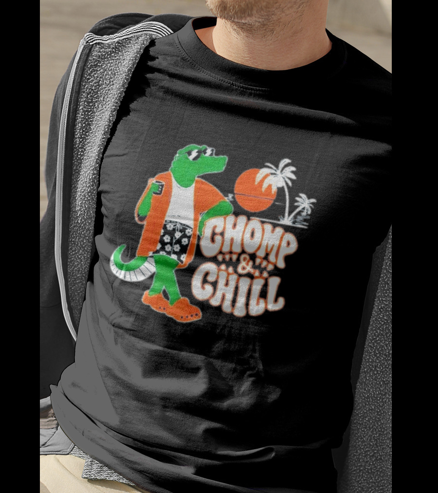 Florida Gators Chomp And Chill Retro Alligator Relaxation Scene T-Shirt