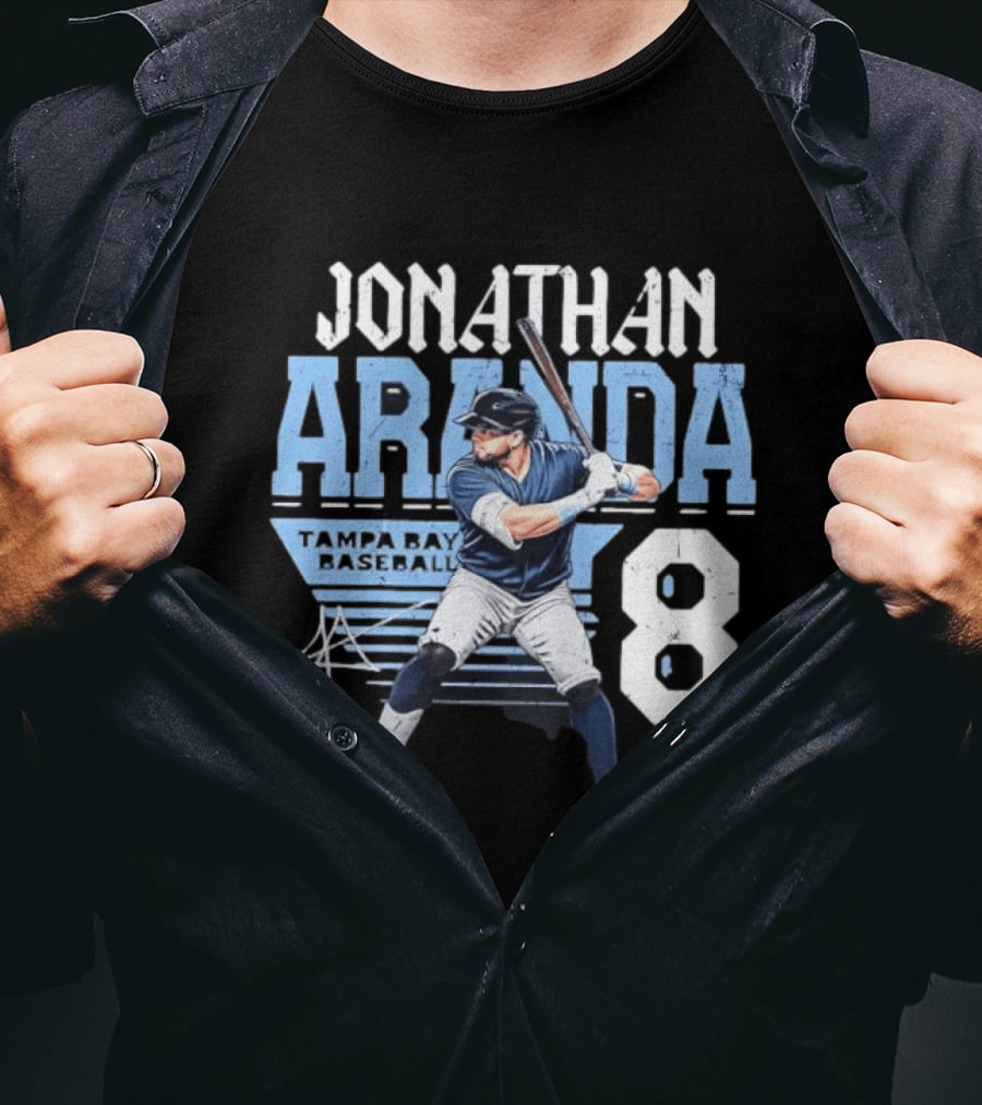 Jonathan Aranda Tampa Bay Baseball Number 8 Player T-Shirt
