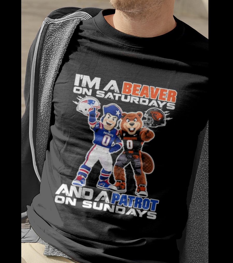I'm A Beaver On Saturdays And A Patriot On Sundays Football Mascots T-Shirt