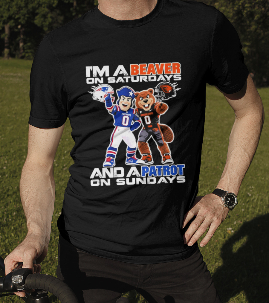 I'm A Beaver On Saturdays And A Patriot On Sundays Football Mascots T-Shirt