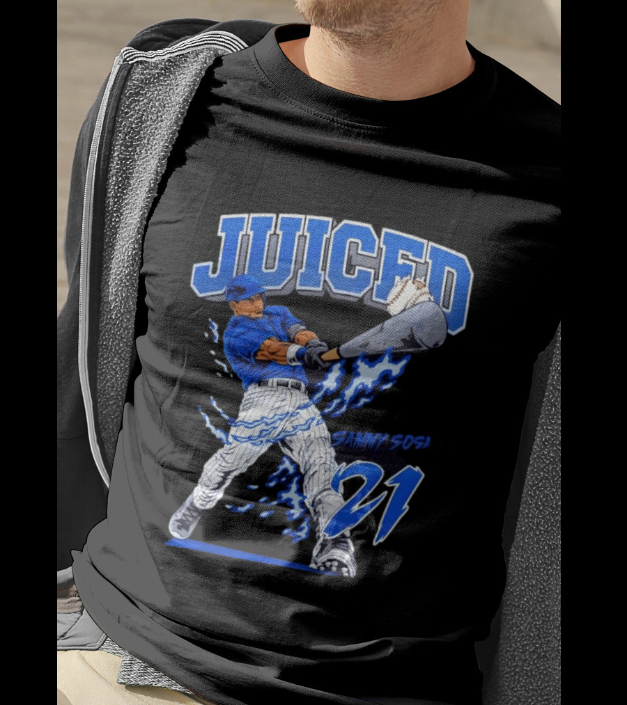 Sammy Sosa 21 Juiced Baseball Chicago Cubs Power Hitter T-Shirt