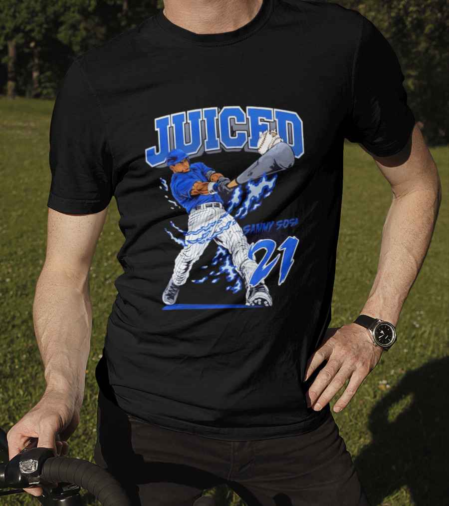 Sammy Sosa 21 Juiced Baseball Chicago Cubs Power Hitter T-Shirt