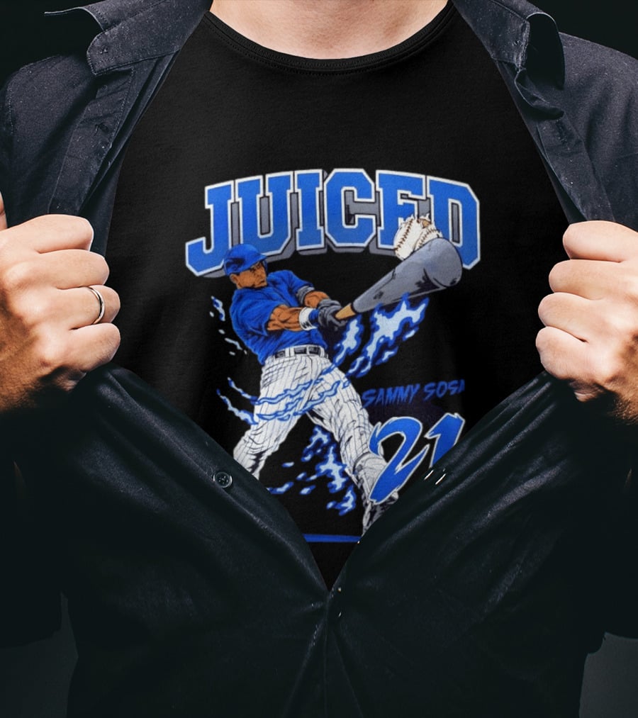Sammy Sosa 21 Juiced Baseball Chicago Cubs Power Hitter T-Shirt