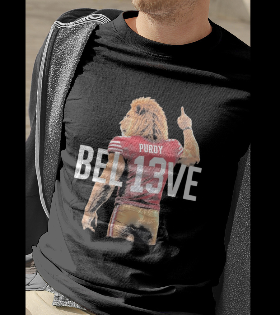 San Francisco 49ers Brock Purdy BEL13VE Lion T-Shirt