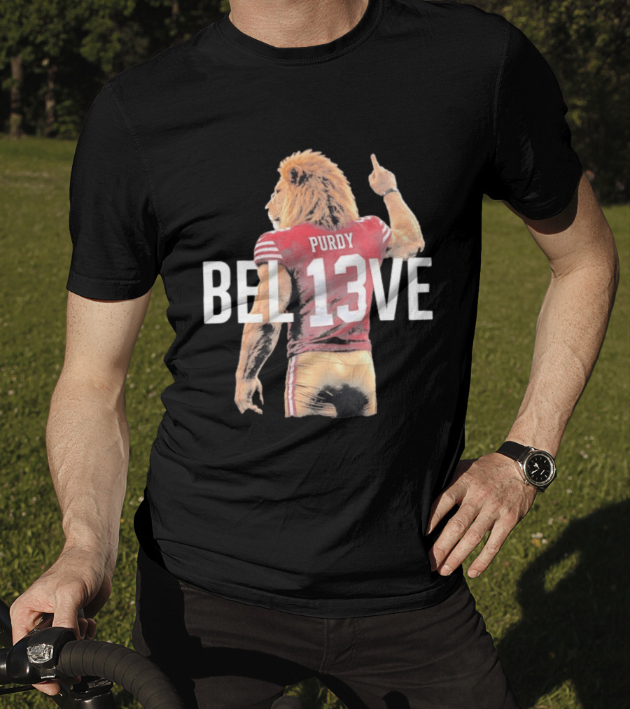 San Francisco 49ers Brock Purdy BEL13VE Lion T-Shirt