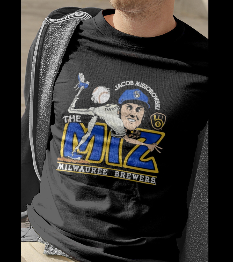 Milwaukee Brewers Jacob Misiorowski The Miz Caricature Baseball T-Shirt