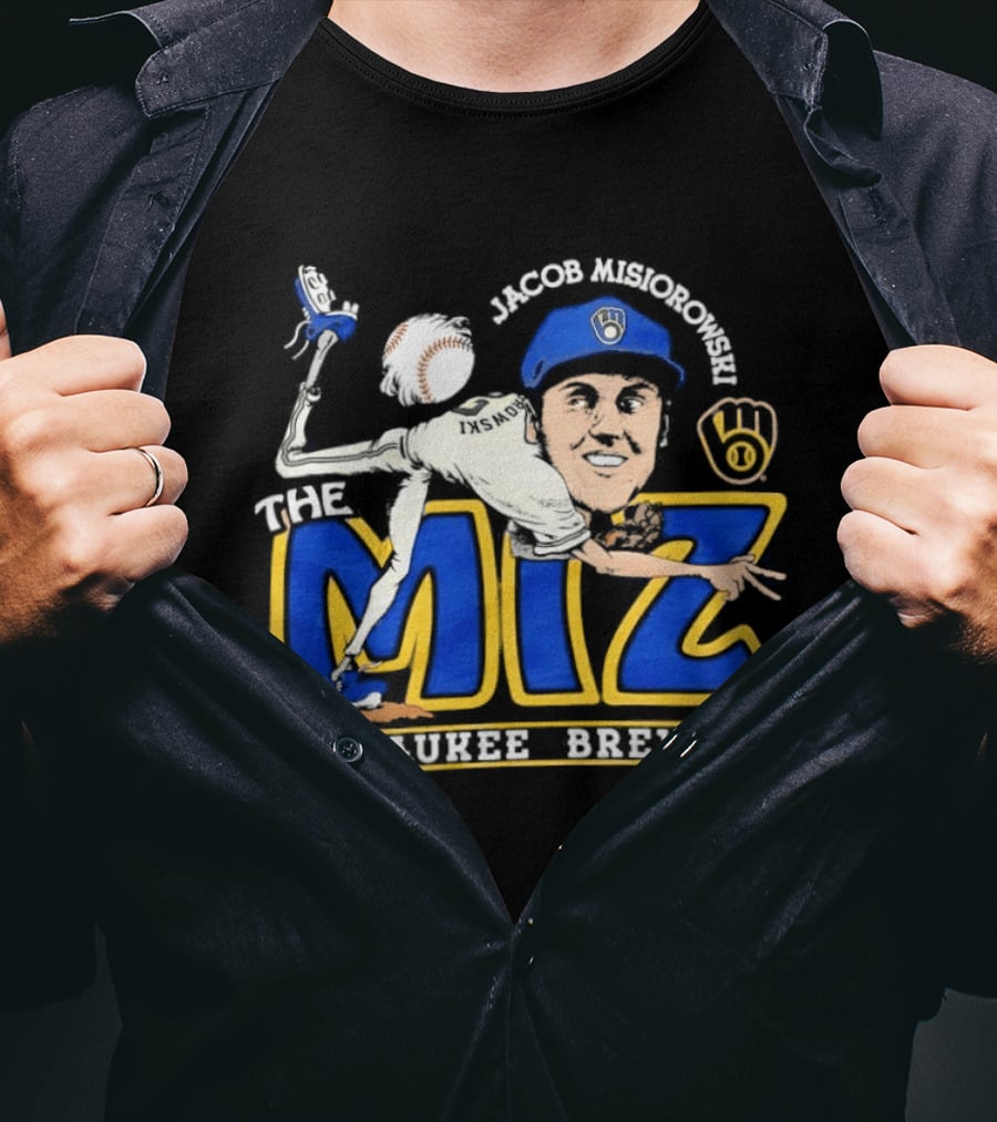Milwaukee Brewers Jacob Misiorowski The Miz Caricature Baseball T-Shirt