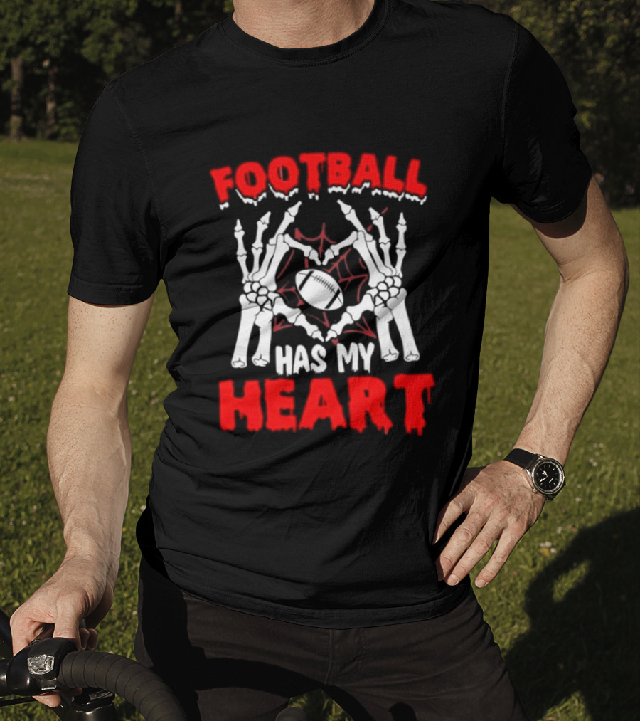 Skeleton Hands Football Has My Heart T-Shirt