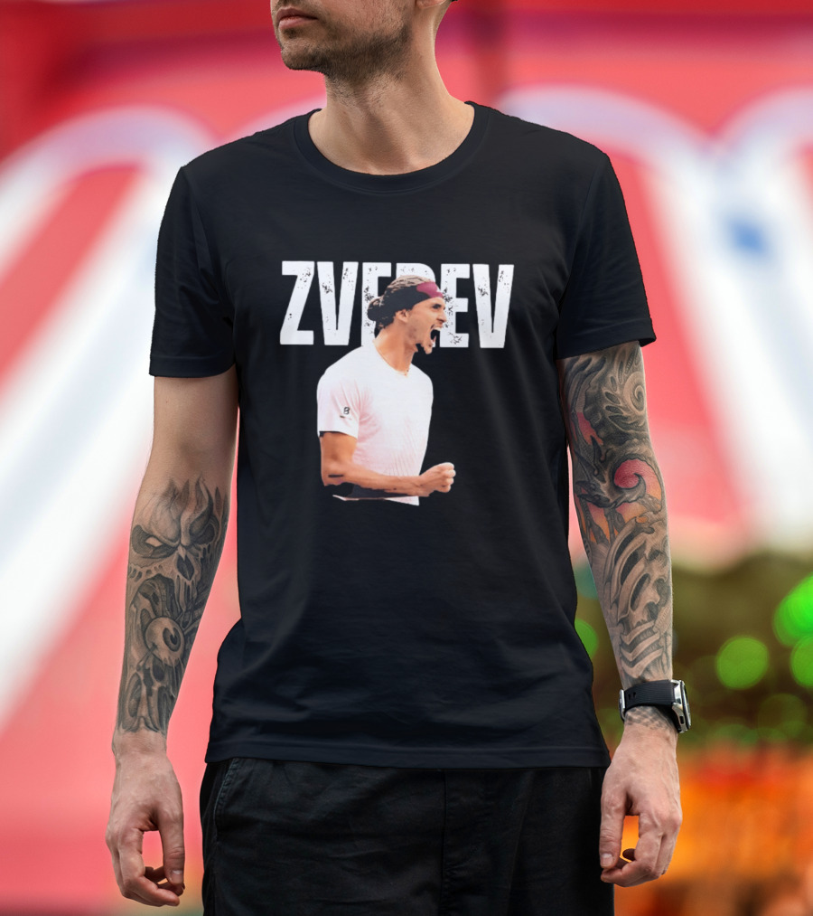 Zverev Tennis Athlete Action Pose With Headband T-Shirt