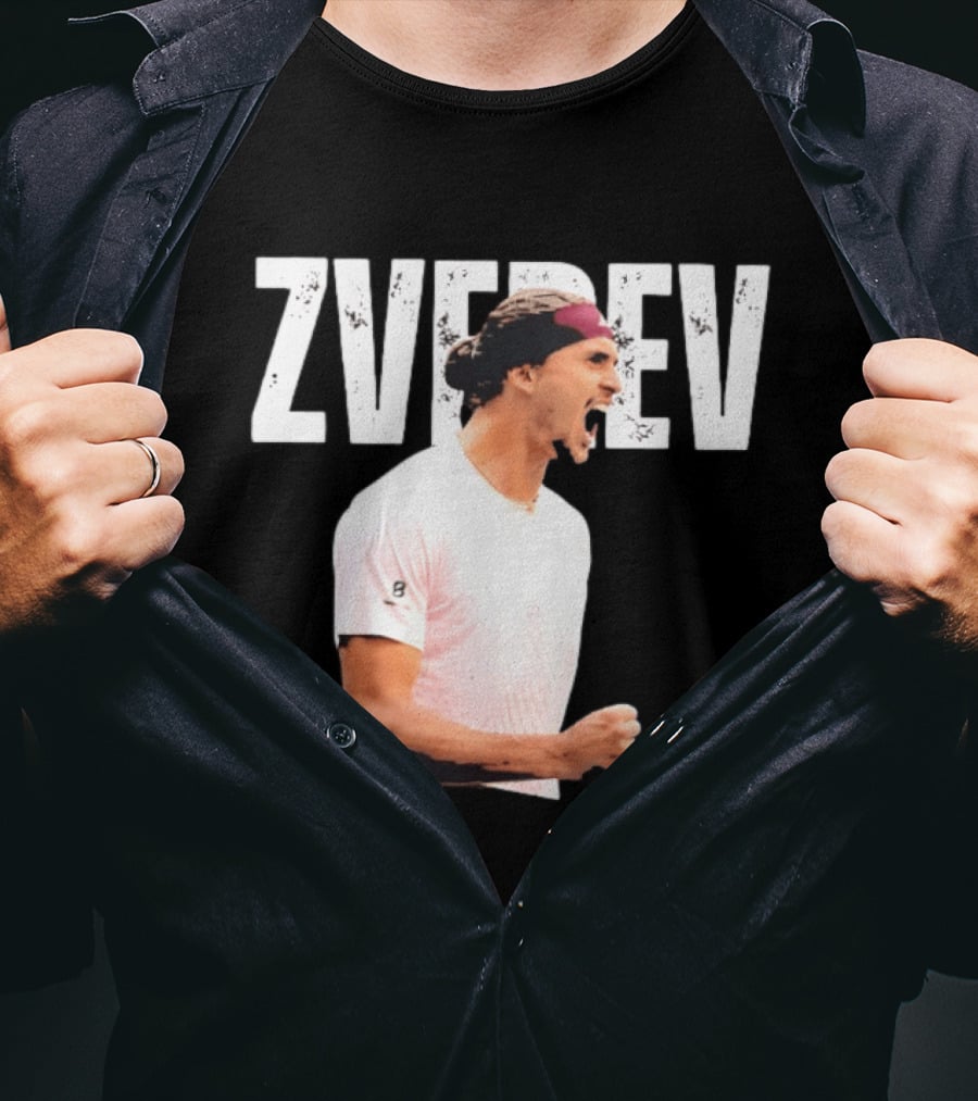 Zverev Tennis Athlete Action Pose With Headband T-Shirt
