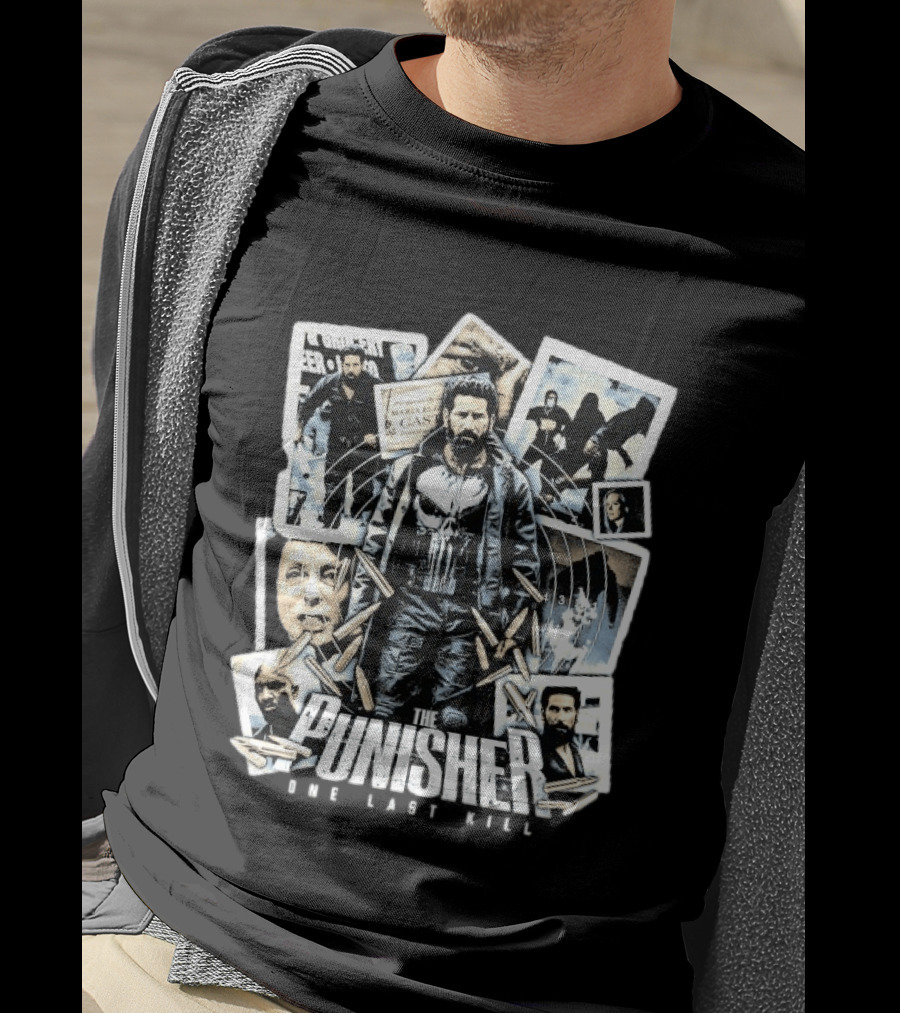 The Punisher One Last Kill Targeted Crime Thriller Collage T-Shirt