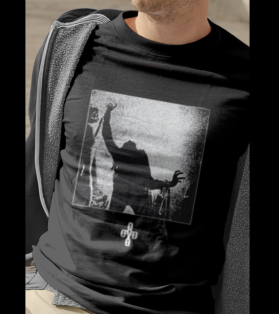 October's Very Own Store The Exorcist Theatrical Trailer Iconic Horror Imagery Black And White T-Shirt