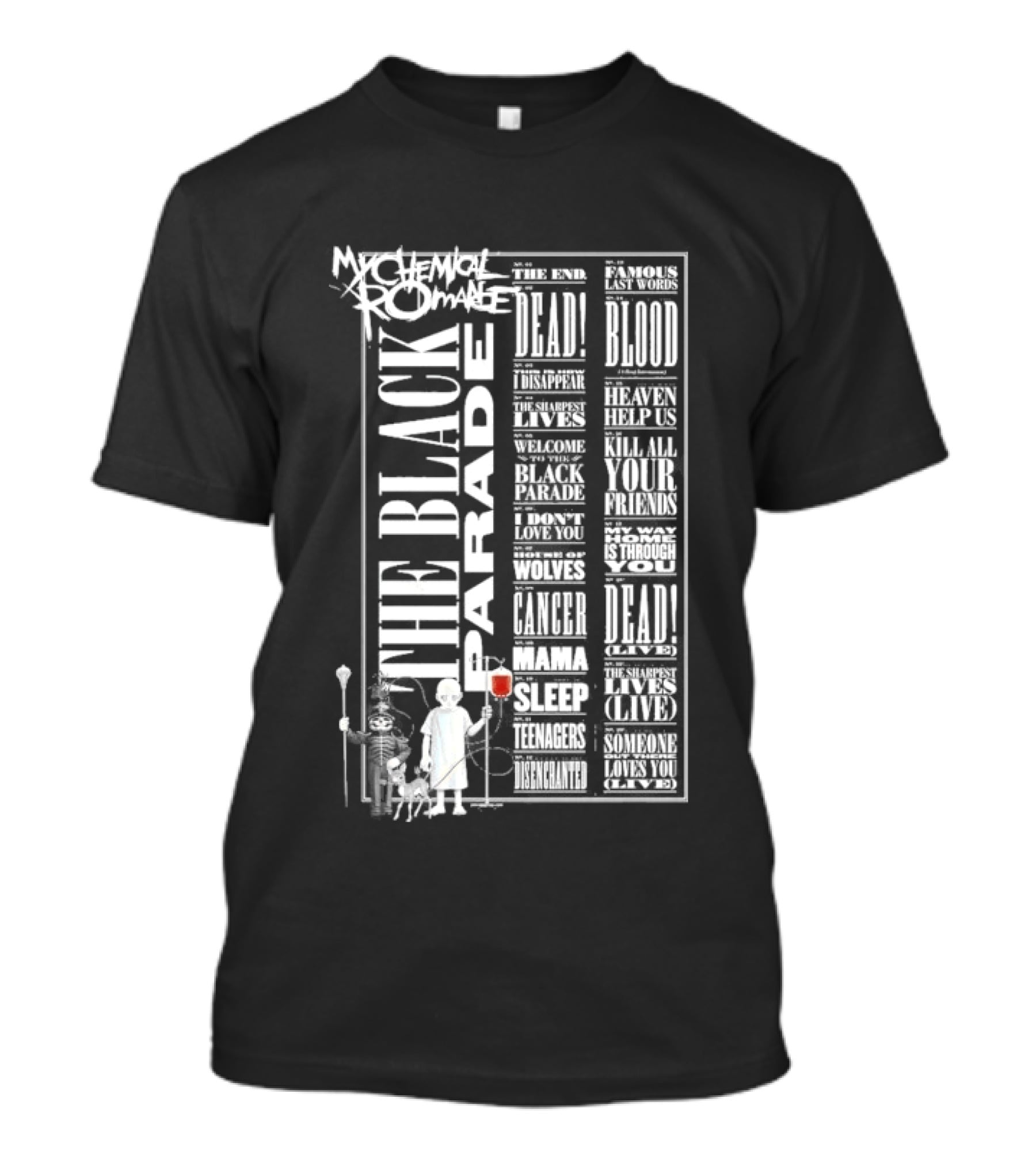 My Chemical Romance The Black Parade Tracklist Official Merchandise T-Shirt