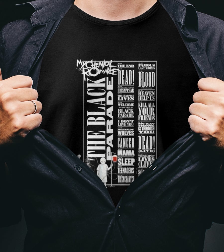 My Chemical Romance The Black Parade Tracklist Official Merchandise T-Shirt