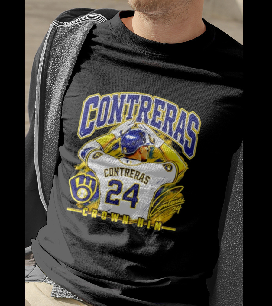 CONTRERAS 24 Crown Him Milwaukee Brewers T-Shirt