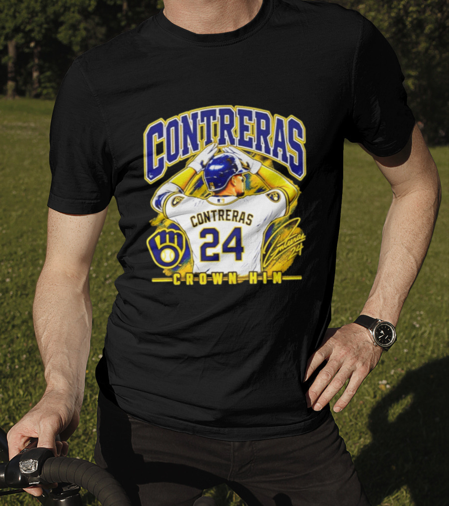CONTRERAS 24 Crown Him Milwaukee Brewers T-Shirt