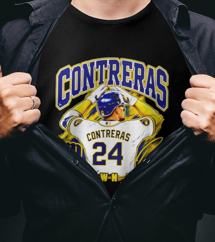 CONTRERAS 24 Crown Him Milwaukee Brewers T-Shirt