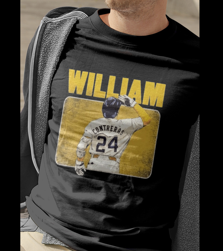 William Contreras 24 Milwaukee Brewers Baseball Highlight T-Shirt