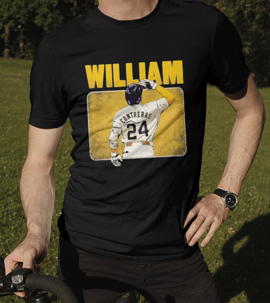 William Contreras 24 Milwaukee Brewers Baseball Highlight T-Shirt