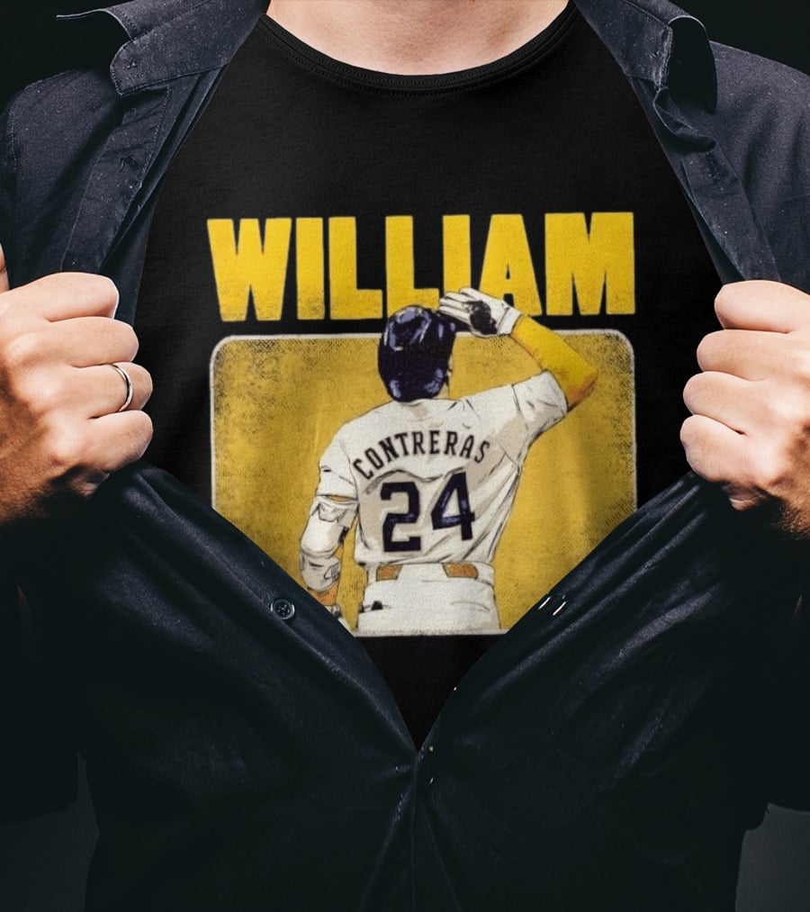 William Contreras 24 Milwaukee Brewers Baseball Highlight T-Shirt