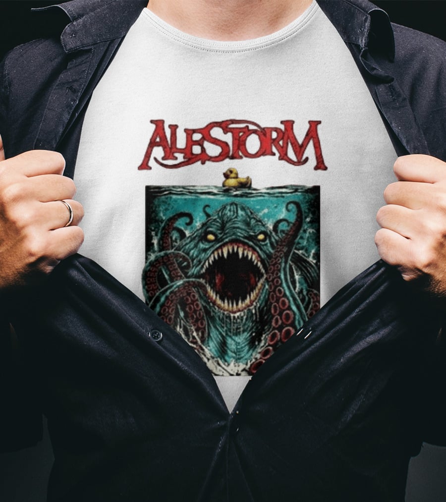 Alestorm Kraken Jaws Summer Tour 2026 Hyperion Omnitour Rubber Duck T-Shirt