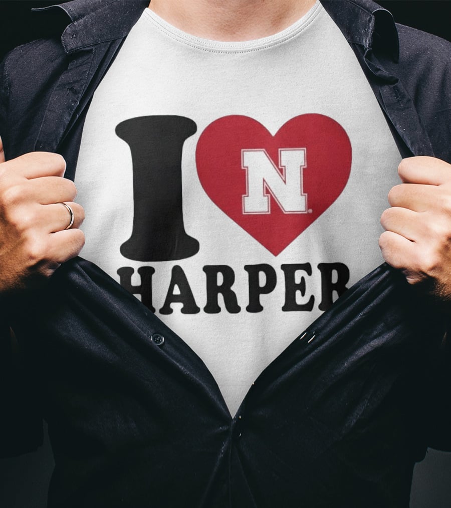 I Love Harper Nebraska Cornhuskers N Heart T-Shirt