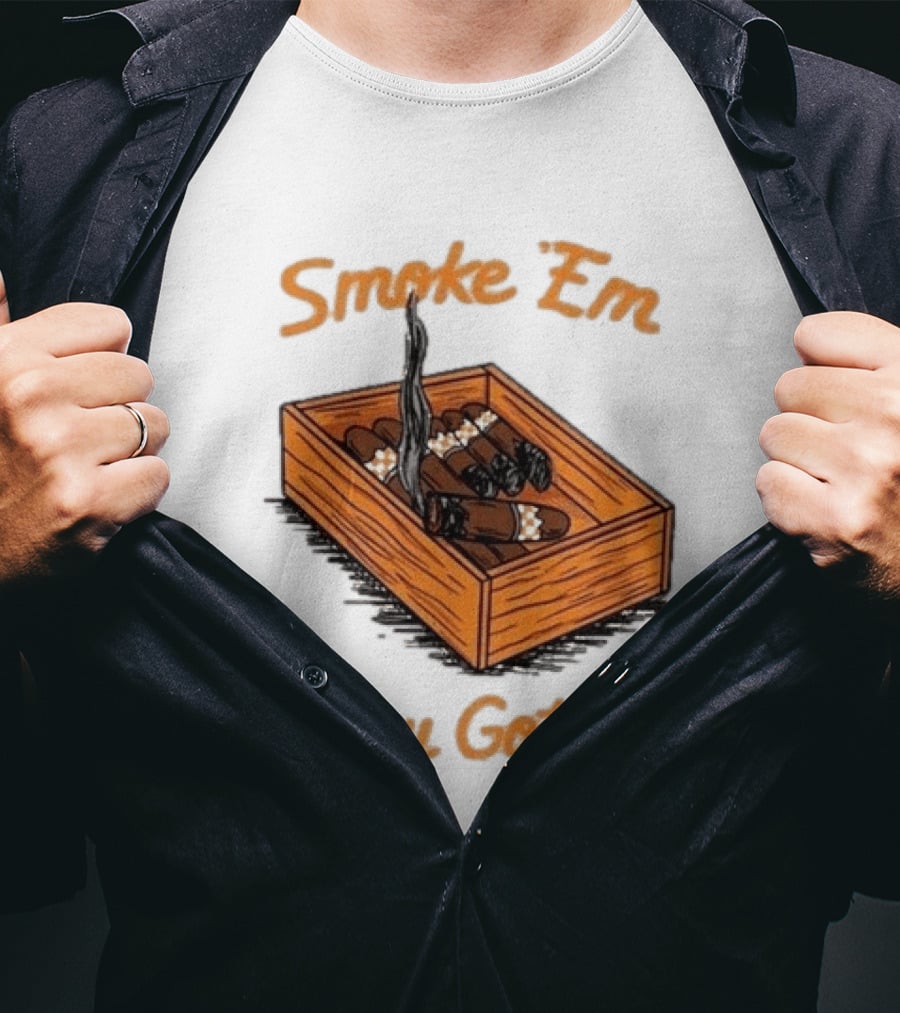 Tennessee Volunteers Smoke Em If You Got Em Cigar Box T-Shirt