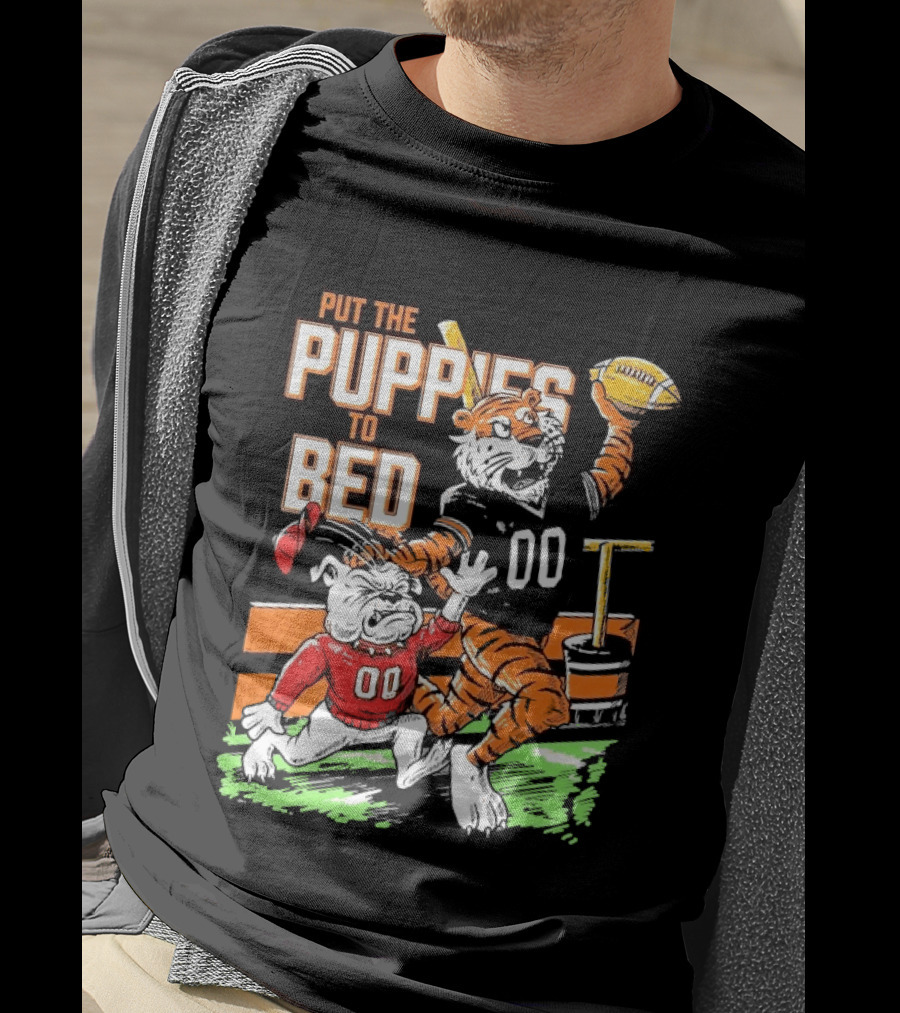Put The Puppies To Bed Auburn Tigers Beat Georgia Bulldogs Football T-Shirt