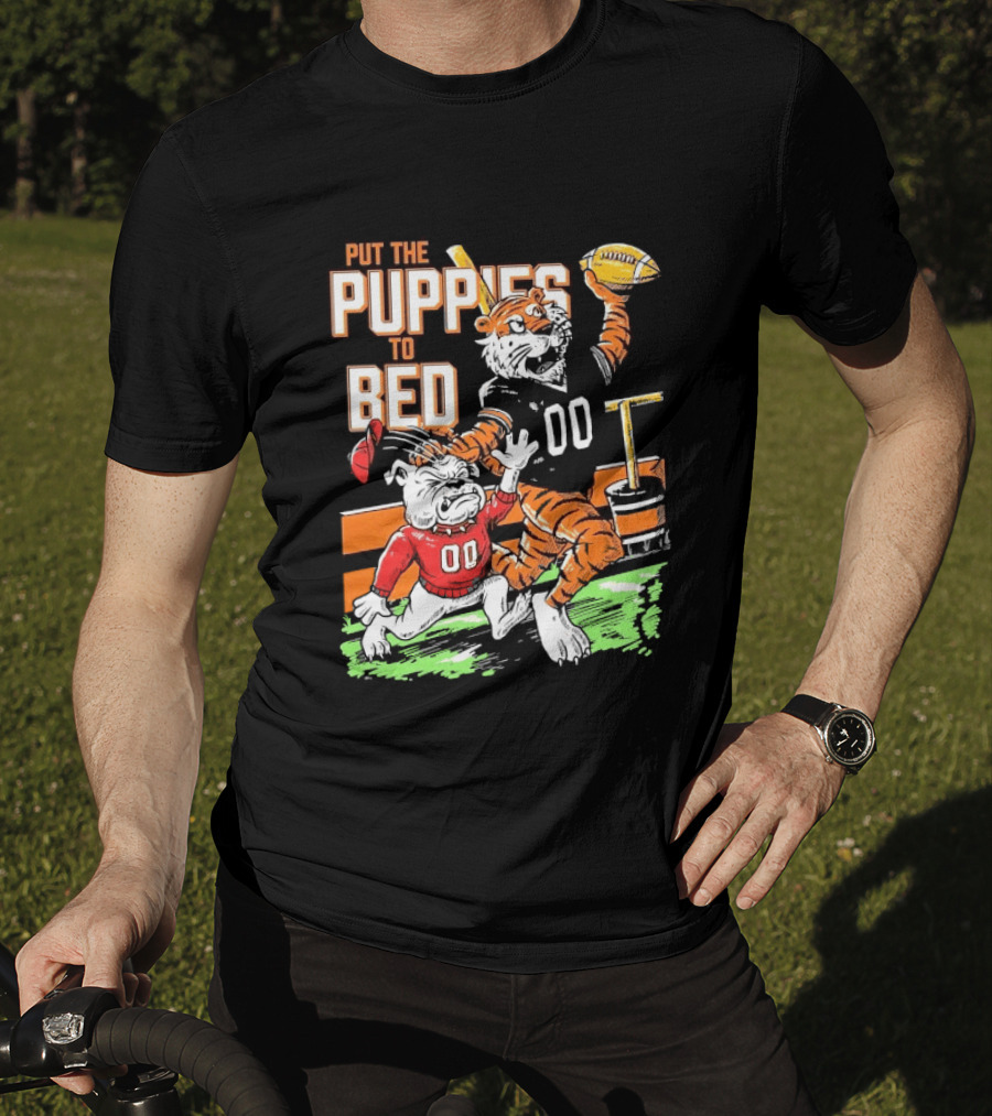 Put The Puppies To Bed Auburn Tigers Beat Georgia Bulldogs Football T-Shirt