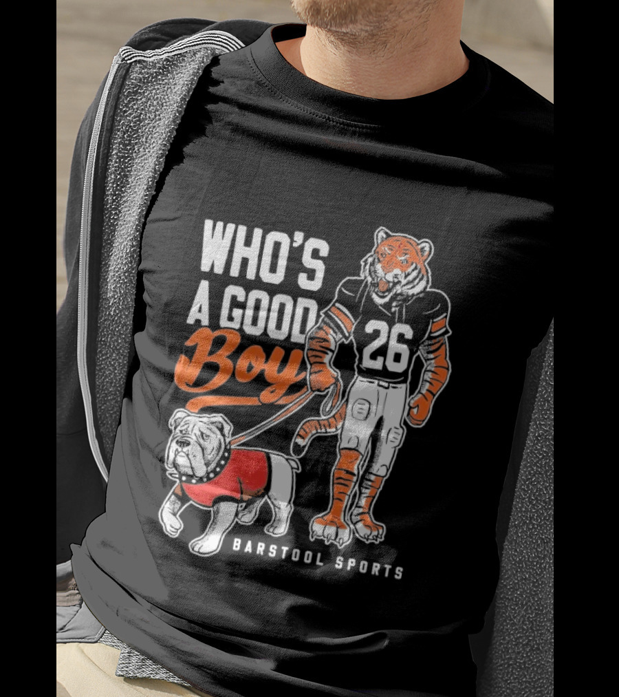 Who's A Good Boy Auburn Tigers 26 Georgia Bulldogs Barstool Sports T-Shirt