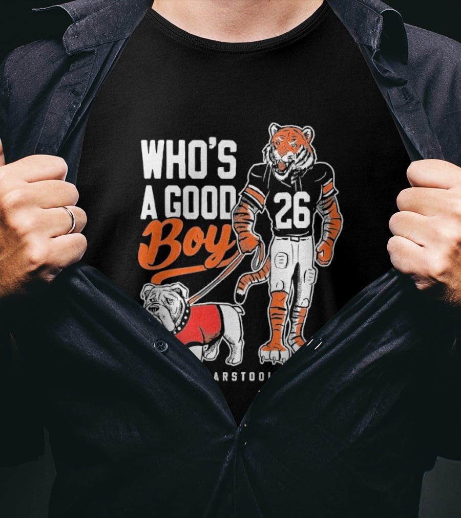 Who's A Good Boy Auburn Tigers 26 Georgia Bulldogs Barstool Sports T-Shirt