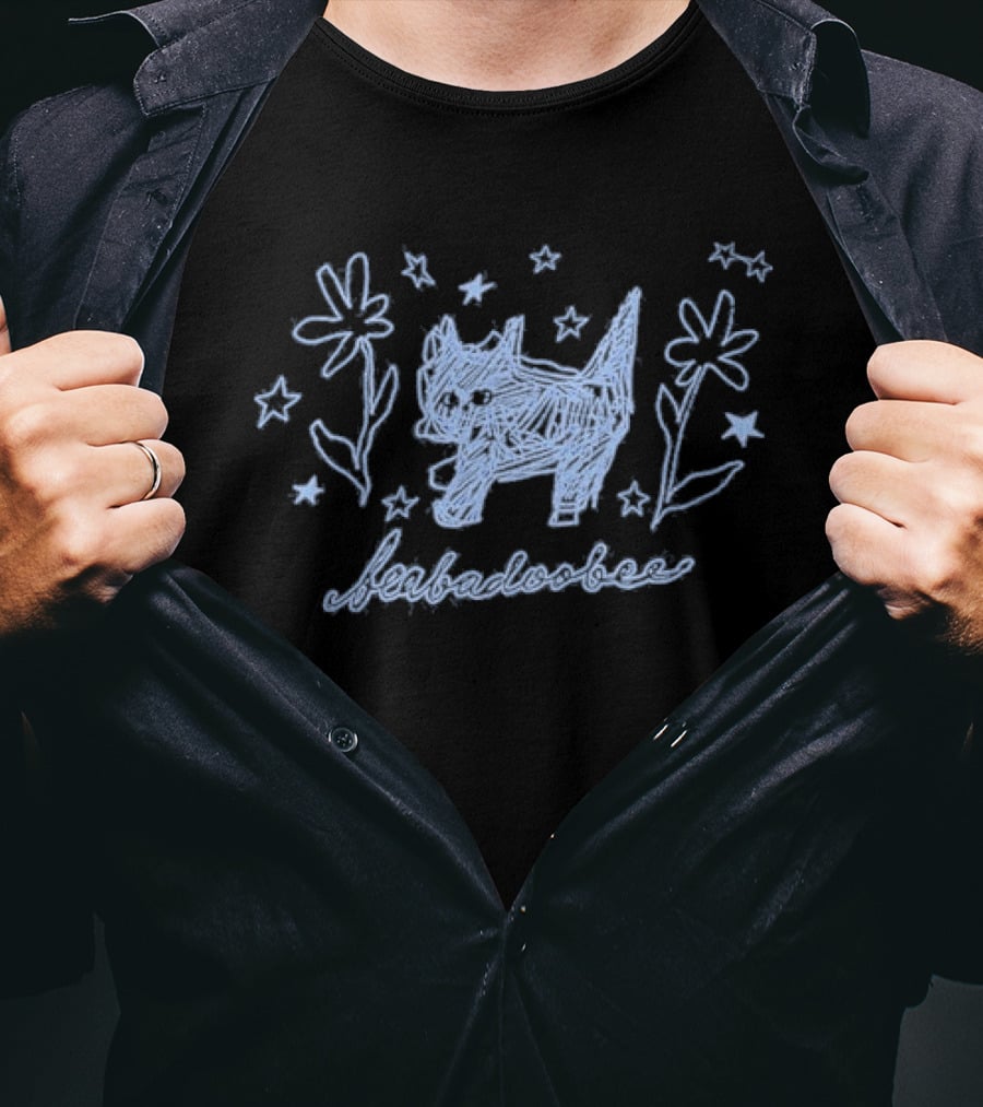 Beabadoobee Scribble Cat Doodle Stars Flowers T-Shirt