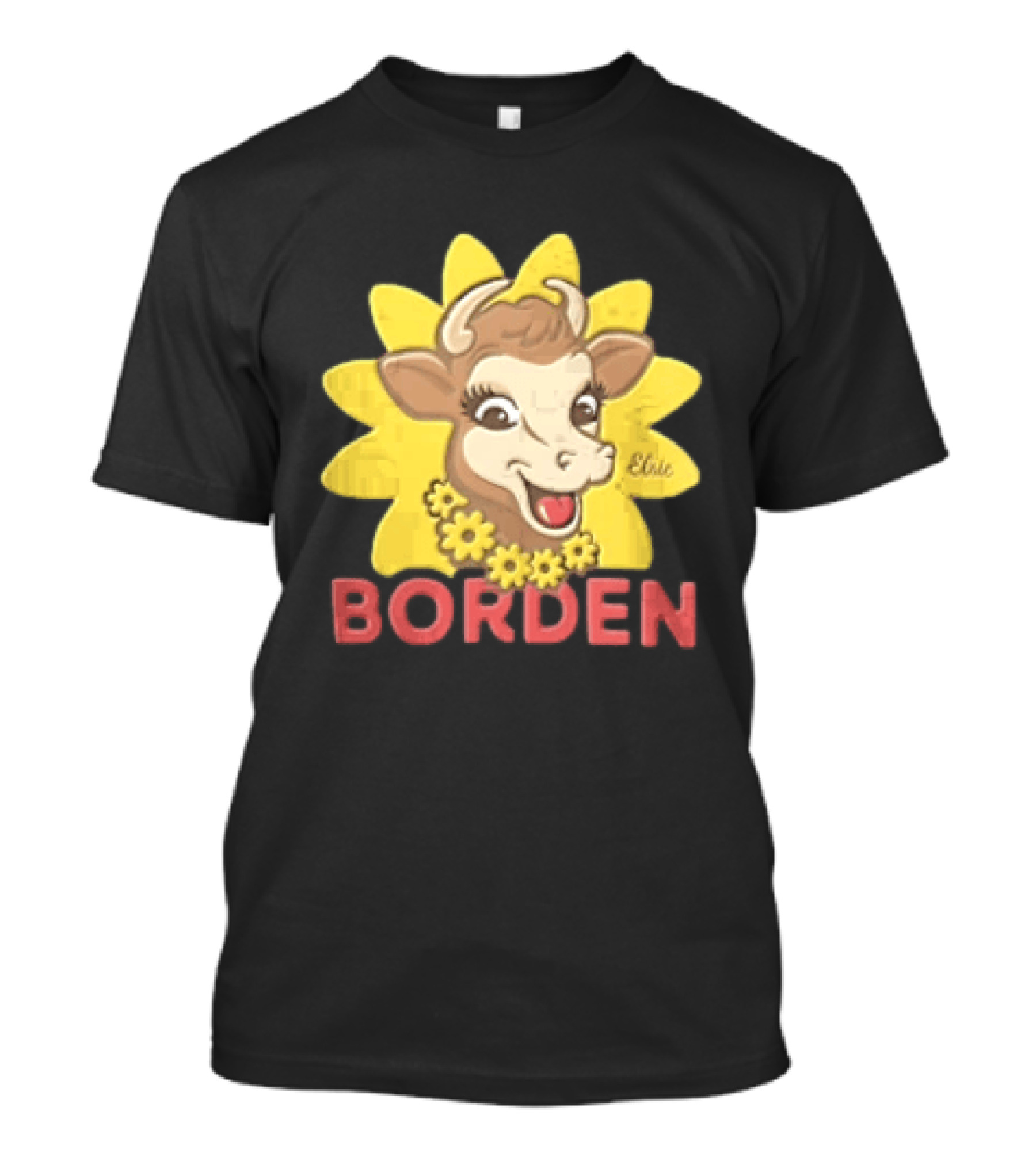 Borden Dairy Elsie The Cow With Sunflower T-Shirt