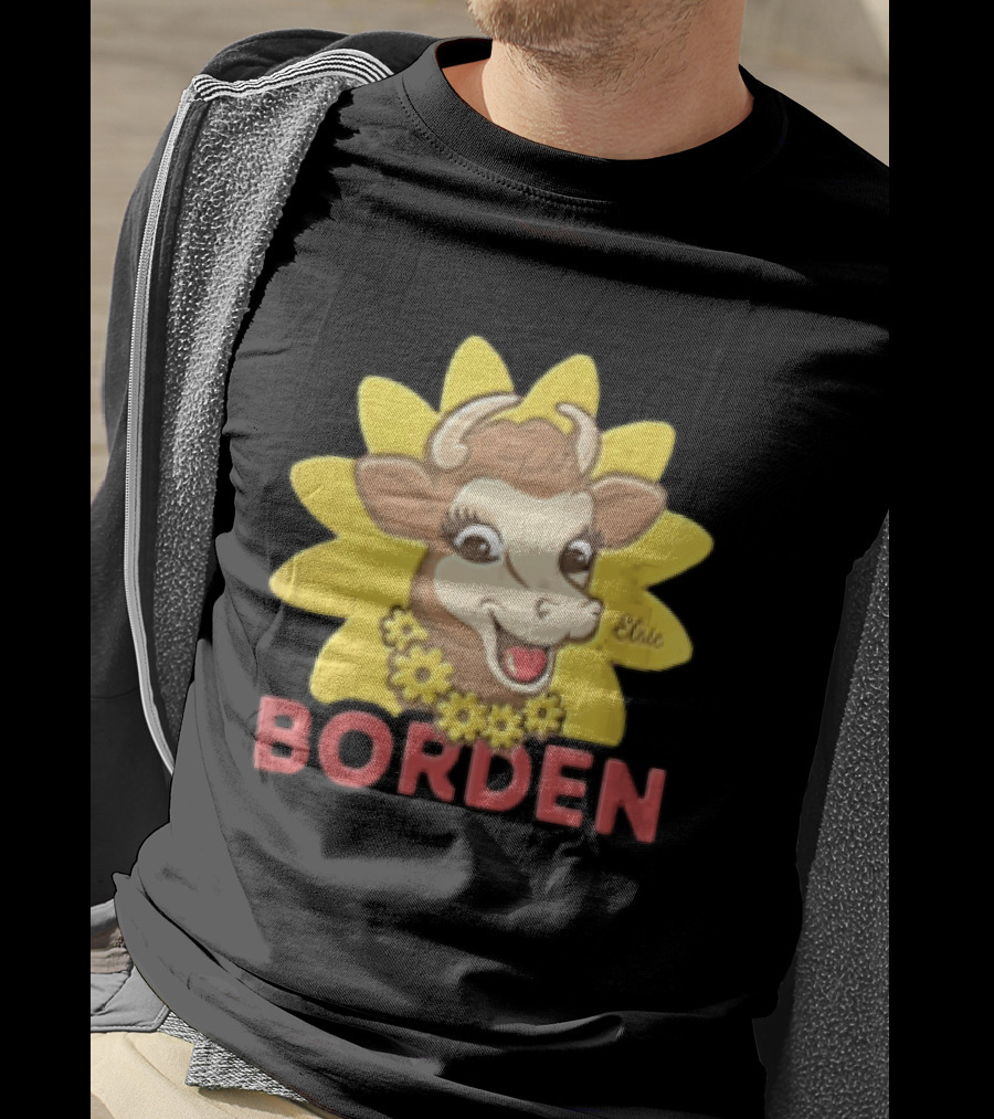 Borden Dairy Elsie The Cow With Sunflower T-Shirt