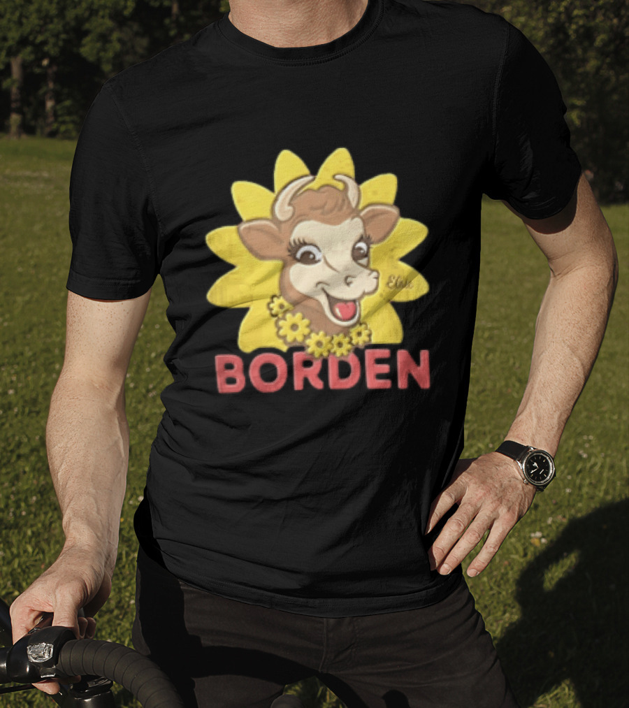 Borden Dairy Elsie The Cow With Sunflower T-Shirt
