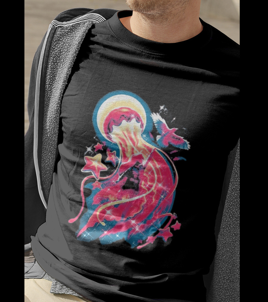 Celeste Beyond The Mountain Cosmic Jellyfish And Stars T-Shirt