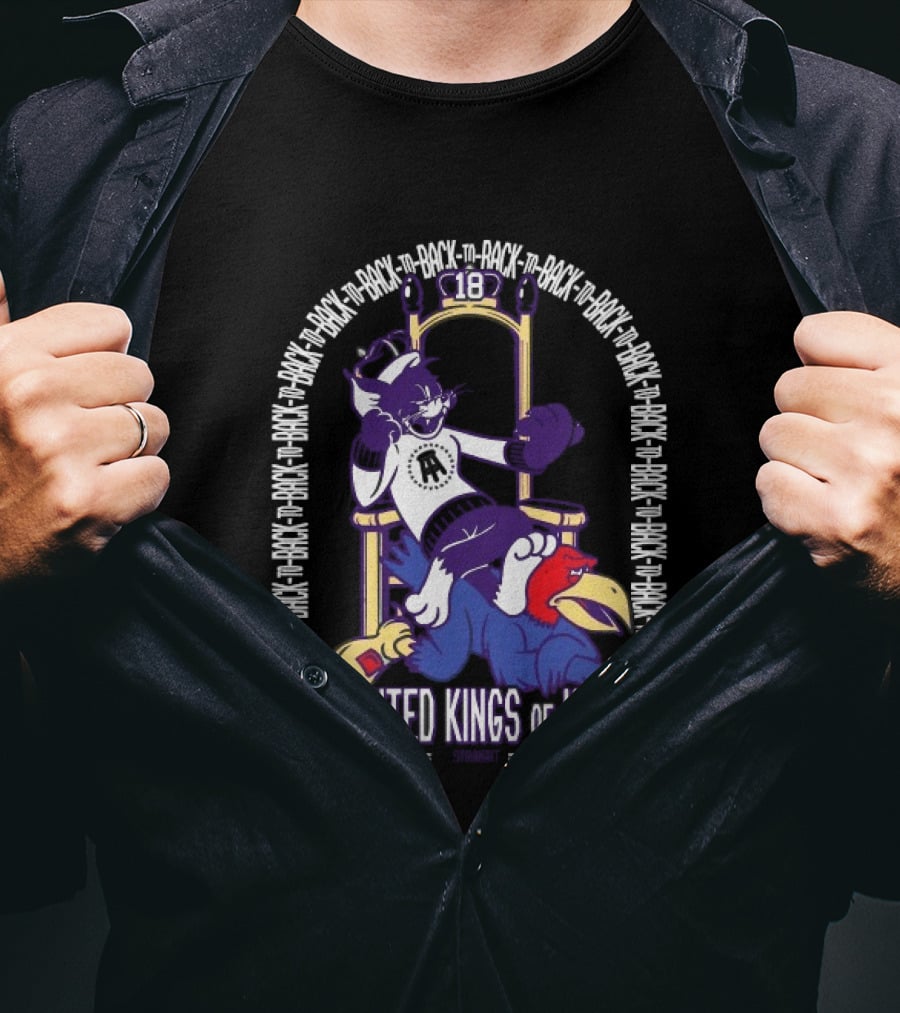 Kansas Jayhawks Kansas State Wildcats Back To Back Undisputed Kings Of Kansas T-Shirt