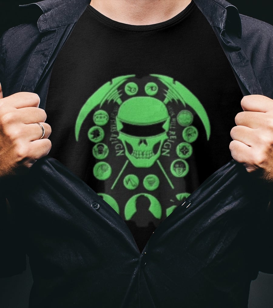 Mayor Will Reign Skull Stars Align Green T-Shirt