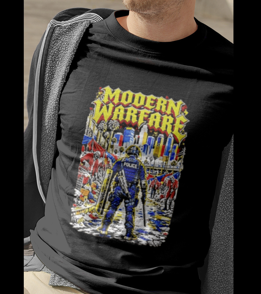 Modern Warfare Police Officer Zombies Cityscape Urban Survival T-Shirt