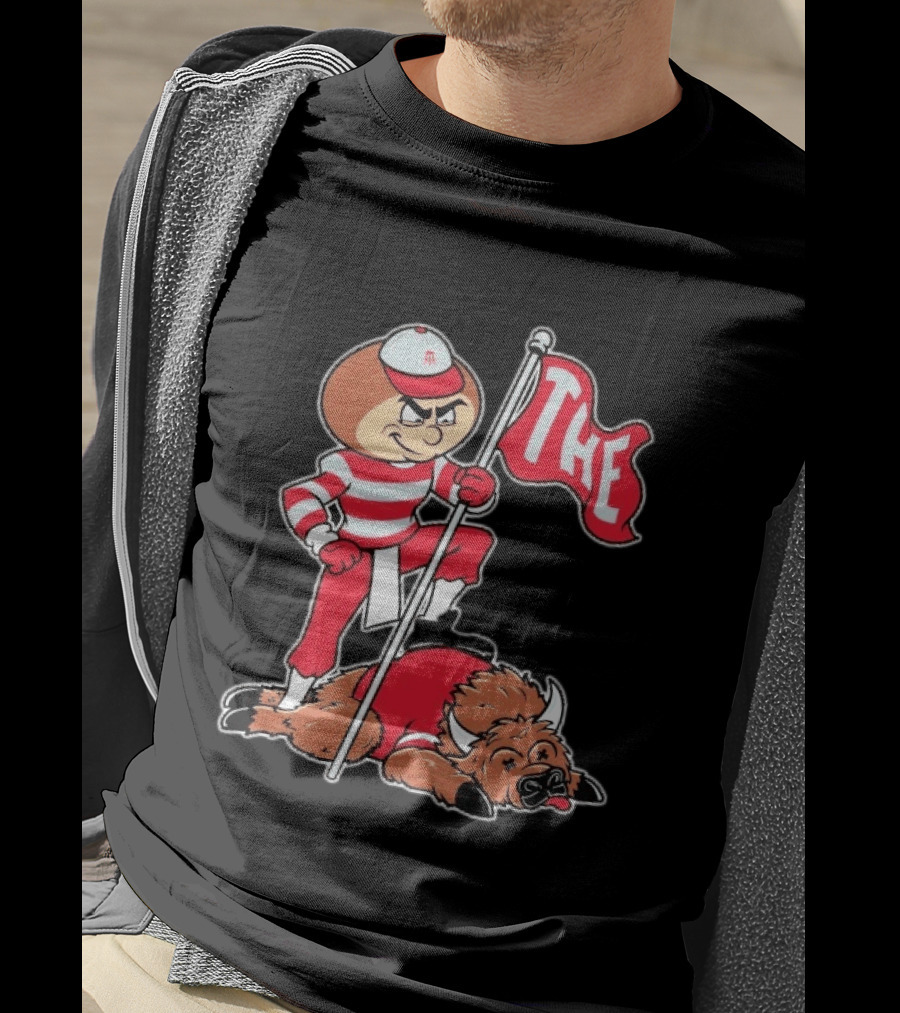 Ohio State Buckeyes Brutus Mascot Dominates Indiana Hoosiers Rivalry Victory T-Shirt