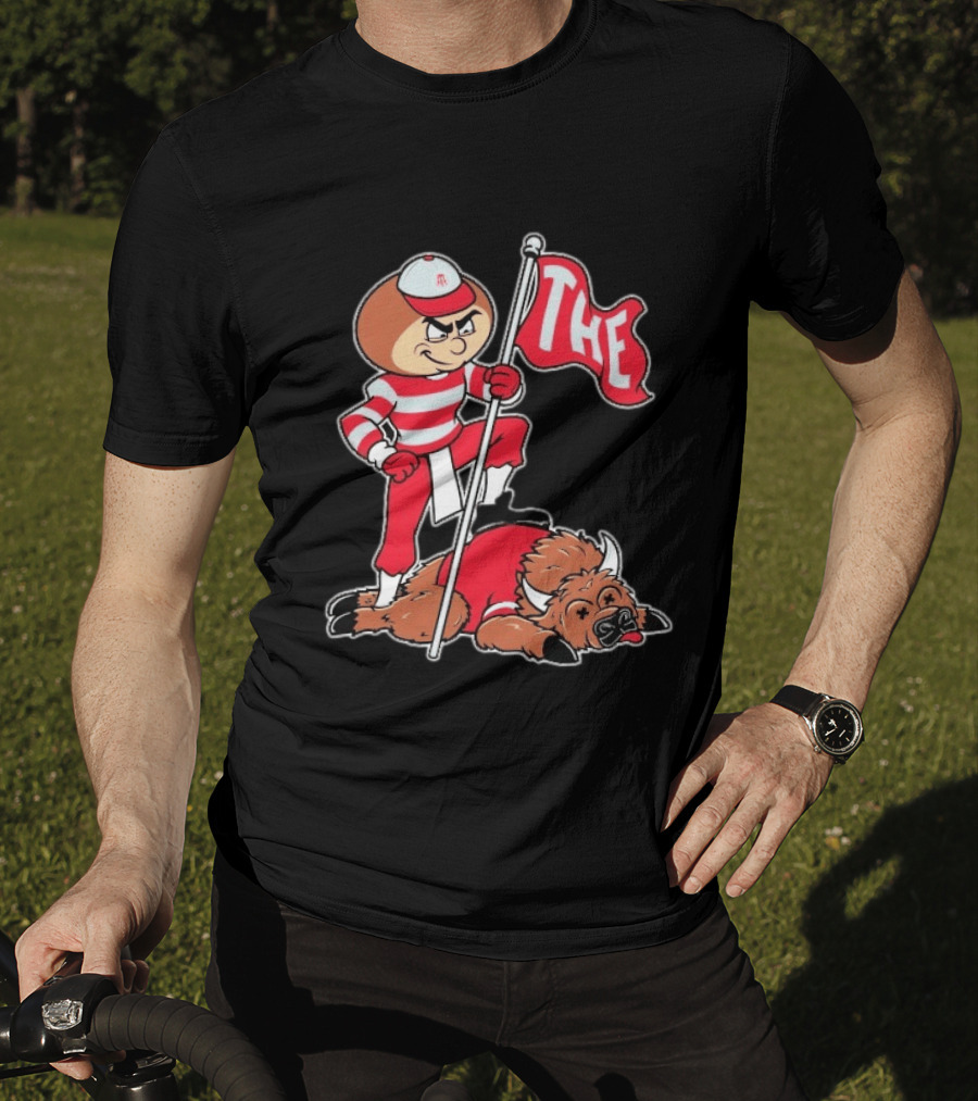 Ohio State Buckeyes Brutus Mascot Dominates Indiana Hoosiers Rivalry Victory T-Shirt