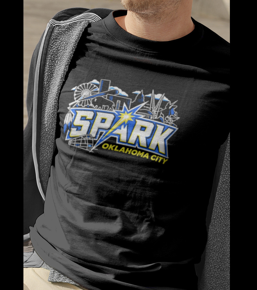 Oklahoma City Spark Softball Team Skyline Landmark Highlights T-Shirt