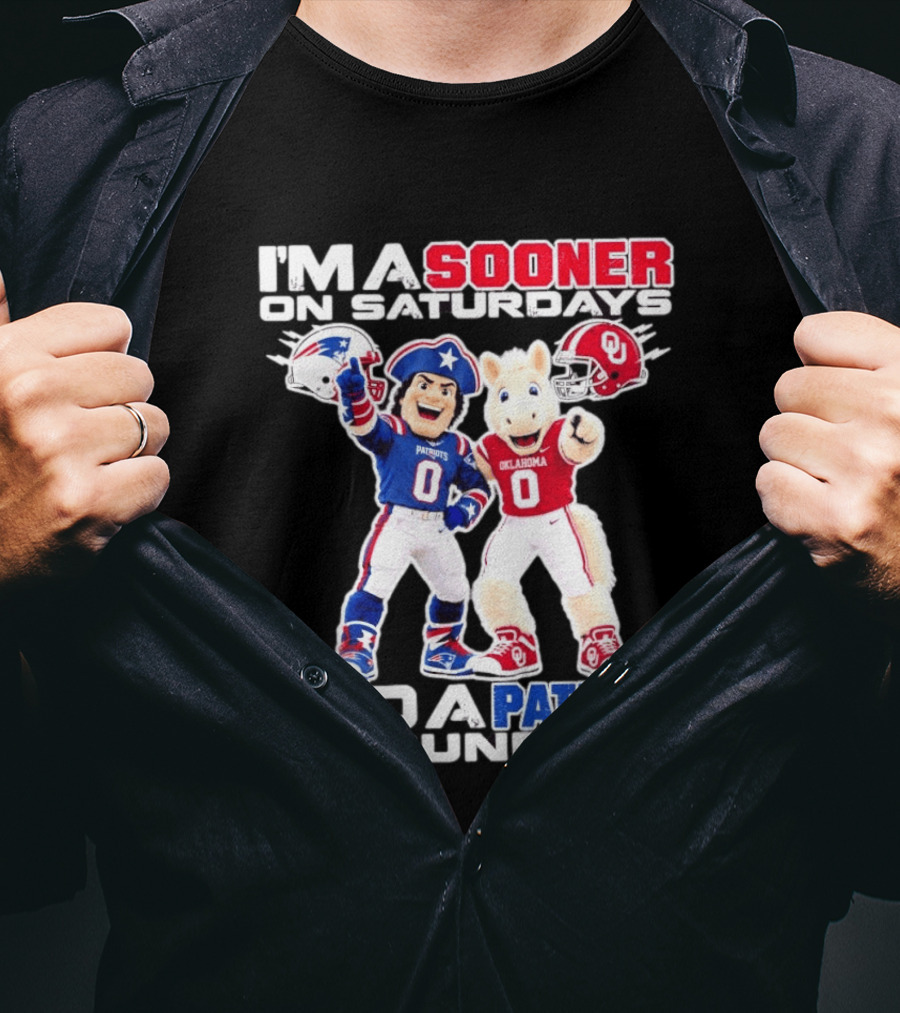 I'm A Sooner On Saturdays And A Patriot On Sundays Oklahoma Patriots Football Mascots T-Shirt