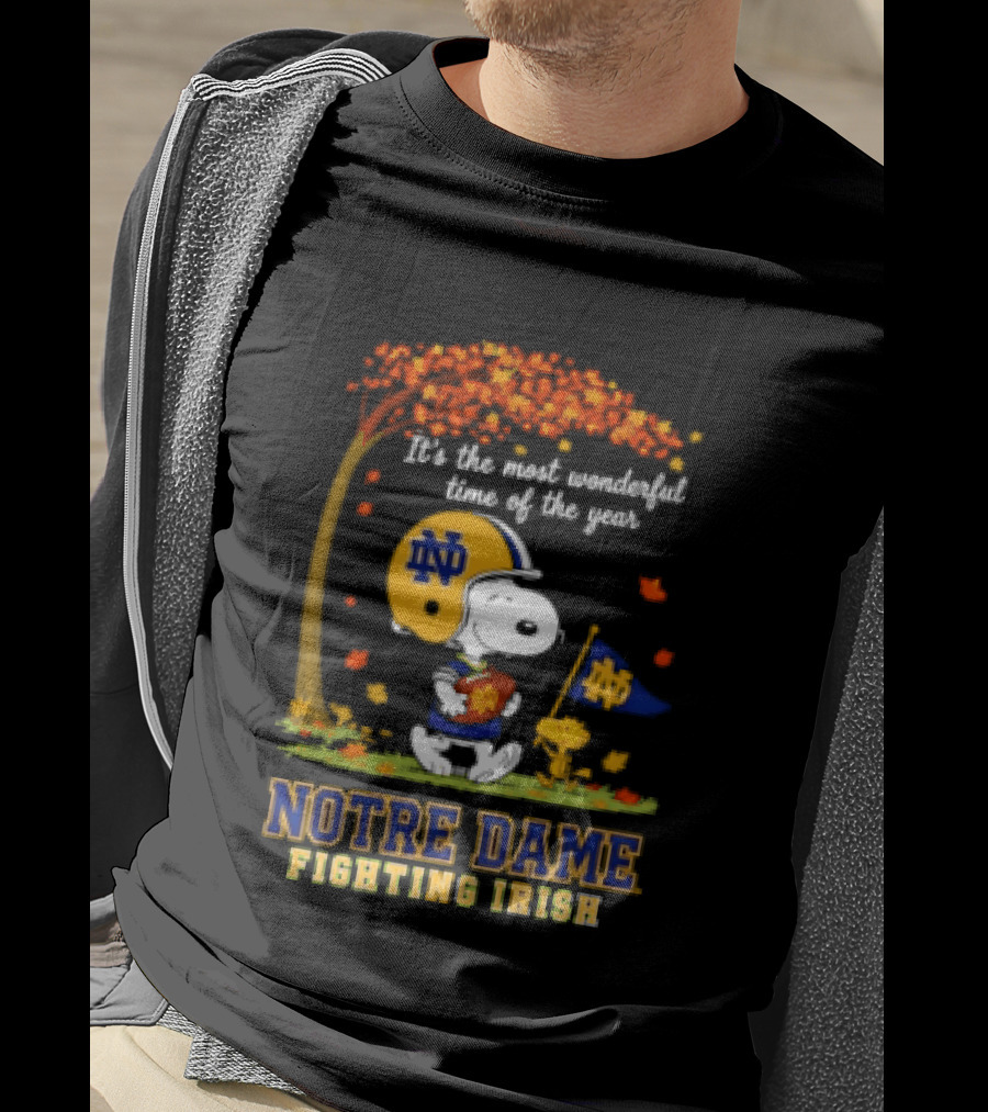 It's The Most Wonderful Time Snoopy Woodstock Notre Dame Fighting Irish T-Shirt