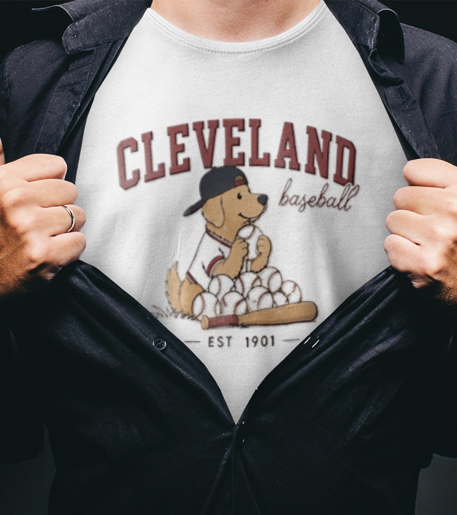 Cleveland Golden Retriever Baseball Est 1901 T-Shirt