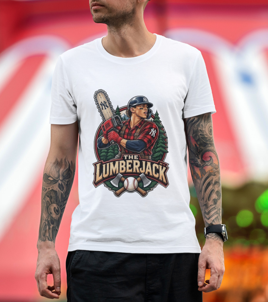 Giancarlo Stanton New York Yankees The Lumberjack Chainsaw Baseball Player T-Shirt