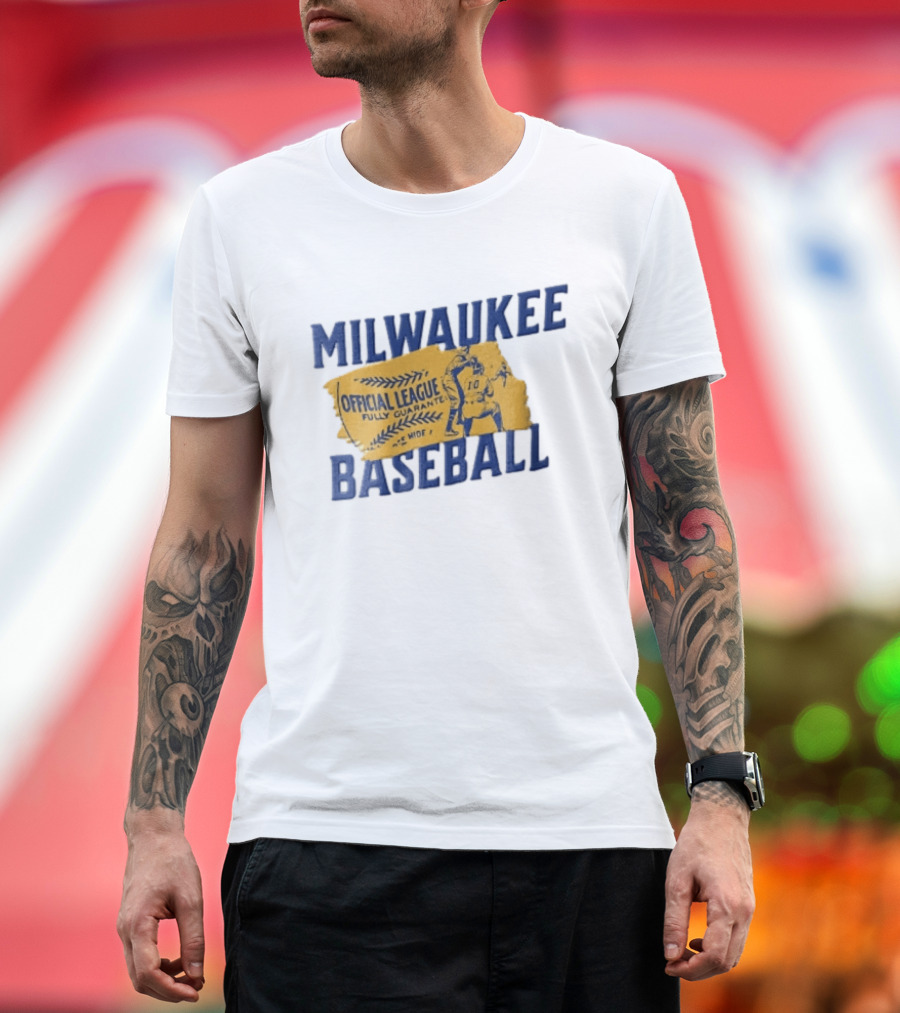 Milwaukee Baseball Official League Fully Guaranteed Pitching Catching T-Shirt