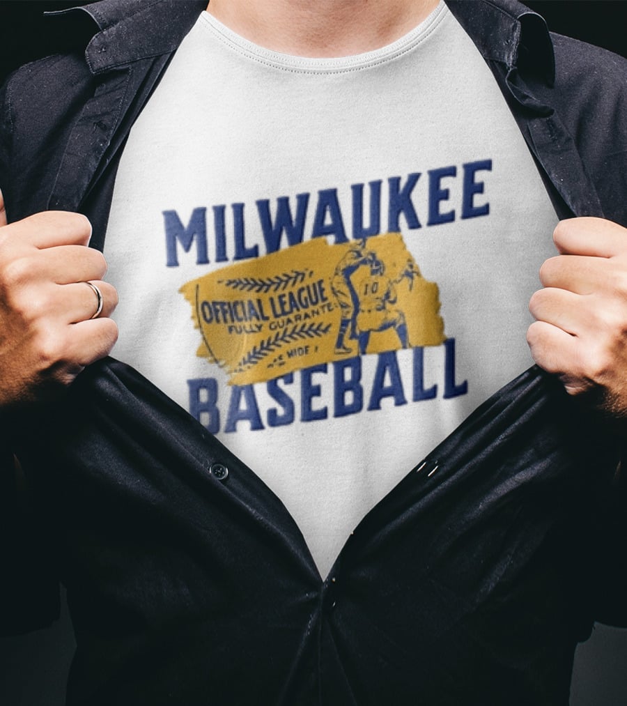 Milwaukee Baseball Official League Fully Guaranteed Pitching Catching T-Shirt