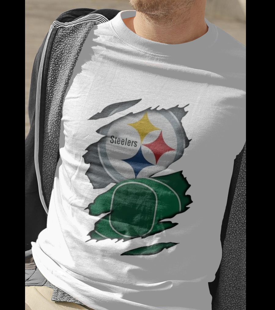 Steelers Oregon Ducks Ripped Skin Effect T-Shirt